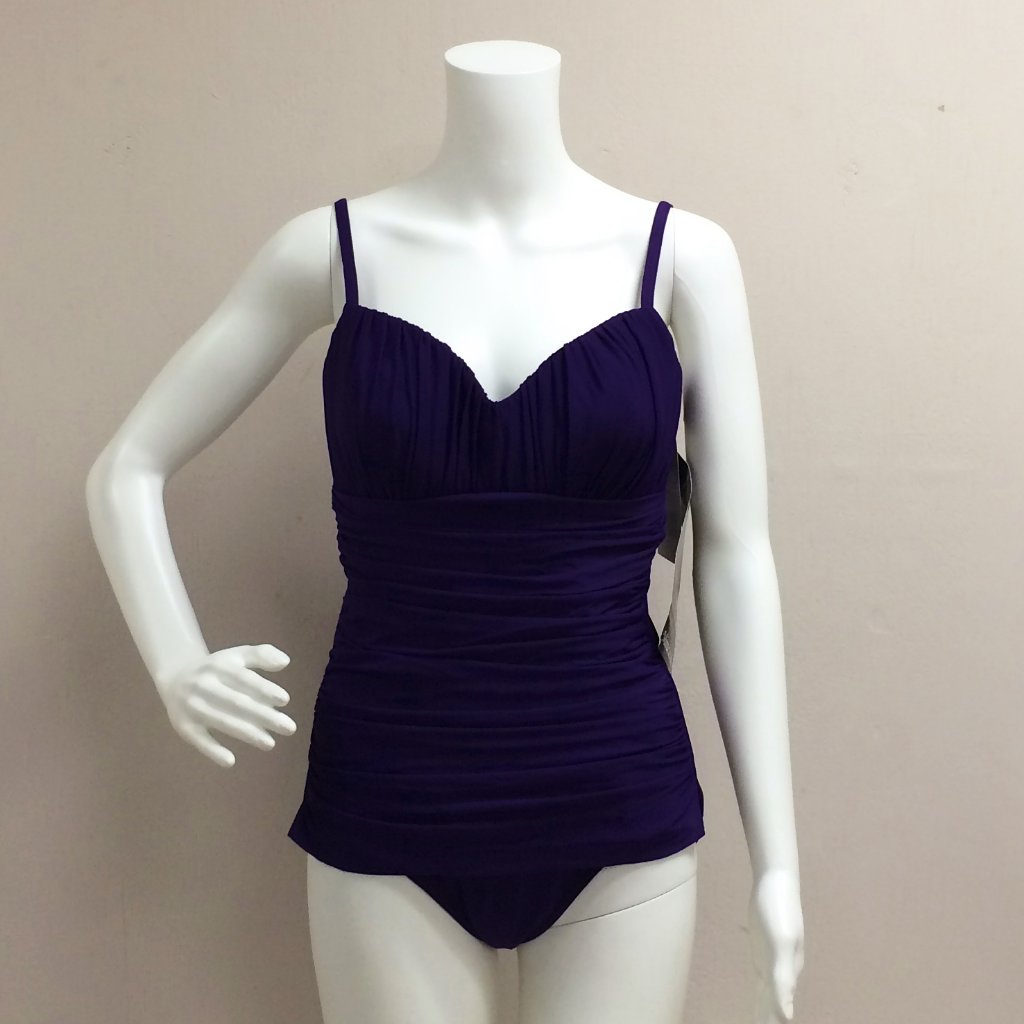Miraclesuit Rialto Purple One Piece Swimsuit Size 14 Nwt